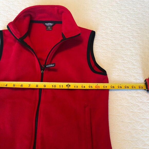 Woolrich Women's Fleece Vest Size Small Red Full Zip - Picture 5 of 7